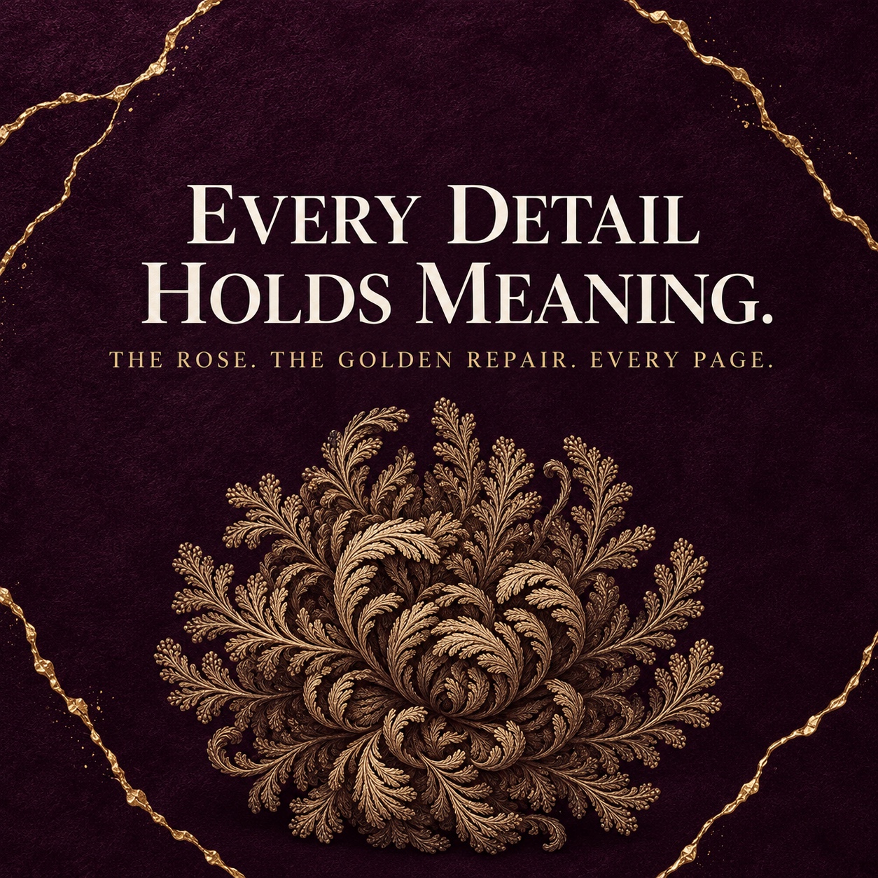 Every detail holds meaning. The rose. The golden repair. Every page.