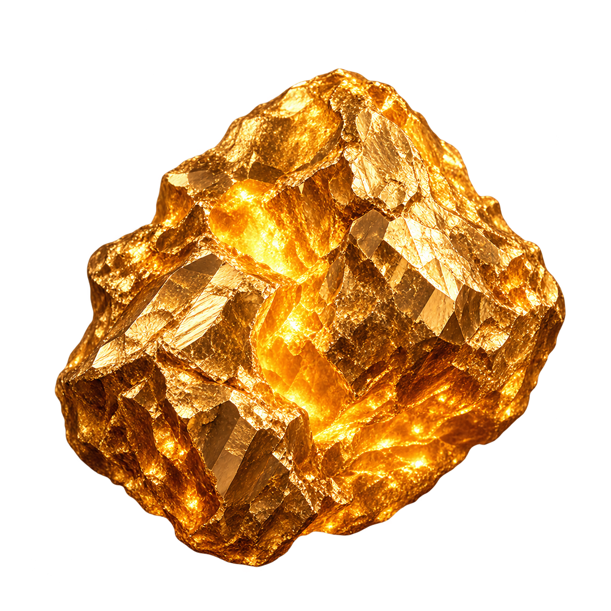 A glowing gold nugget